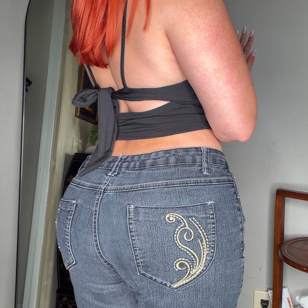 Charlotte Jeans Black Embroidered Bermuda Shorts